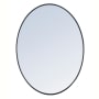 Elegant Lighting Decker 30" W x 40" H Contemporary Oval Framed Bathroom Wall Mirror Black