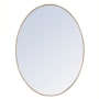 Elegant Lighting Decker 30" W x 40" H Contemporary Oval Framed Bathroom Wall Mirror Brass