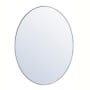 Elegant Lighting Decker 30" W x 40" H Contemporary Oval Framed Bathroom Wall Mirror Silver