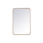 Elegant Lighting Evermore 20" W x 30" H Contemporary Rectangular Framed Bathroom Wall Mirror Brass
