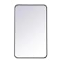 Elegant Lighting Formiae 22" W x 36" H Contemporary Rectangular Framed Bathroom Wall Mirror Black