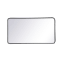 Elegant Lighting Evermore 40" W x 22" H Contemporary Rectangular Framed Bathroom Wall Mirror Black