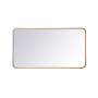Elegant Lighting Evermore 40" W x 22" H Contemporary Rectangular Framed Bathroom Wall Mirror Brass