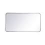 Elegant Lighting Evermore 40" W x 22" H Contemporary Rectangular Framed Bathroom Wall Mirror Silver