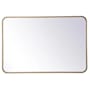 Elegant Lighting Formiae 24" W x 36" H Contemporary Rectangular Framed Bathroom Wall Mirror Brass