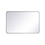 Elegant Lighting Formiae 24" W x 36" H Contemporary Rectangular Framed Bathroom Wall Mirror Silver