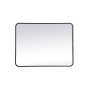 Elegant Lighting Evermore 36" W x 27" H Contemporary Rectangular Framed Bathroom Wall Mirror Black