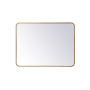 Elegant Lighting Evermore 36" W x 27" H Contemporary Rectangular Framed Bathroom Wall Mirror Brass