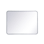Elegant Lighting Evermore 36" W x 27" H Contemporary Rectangular Framed Bathroom Wall Mirror Silver