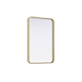 Elegant Lighting Remy 20"W x 30"H Rectangular Flat Medium Density Fiberboard (MDF) Framed Accent Mirror Brass