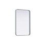 Elegant Lighting Remy 20"W x 30"H Rectangular Flat Medium Density Fiberboard (MDF) Framed Accent Mirror Silver