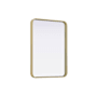 Elegant Lighting Remy 22"W x 30"H Rectangular Flat Medium Density Fiberboard (MDF) Framed Accent Mirror Brass