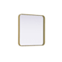 Elegant Lighting Remy 24" Square Flat Medium Density Fiberboard (MDF) Framed Accent Mirror Brass