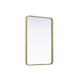 Elegant Lighting Remy 24"W x 36"H Rectangular Flat Medium Density Fiberboard (MDF) Framed Accent Mirror Brass