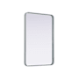 Elegant Lighting Remy 24"W x 36"H Rectangular Flat Medium Density Fiberboard (MDF) Framed Accent Mirror Silver