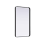 Elegant Lighting Remy 24"W x 40"H Rectangular Flat Medium Density Fiberboard (MDF) Framed Accent Mirror Black
