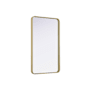Elegant Lighting Remy 24"W x 40"H Rectangular Flat Medium Density Fiberboard (MDF) Framed Accent Mirror Brass