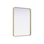 Elegant Lighting Remy 27"W x 36"H Rectangular Flat Medium Density Fiberboard (MDF) Framed Accent Mirror Brass