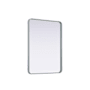 Elegant Lighting Remy 27"W x 36"H Rectangular Flat Medium Density Fiberboard (MDF) Framed Accent Mirror Silver
