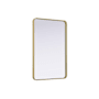 Elegant Lighting Remy 27"W x 40"H Rectangular Flat Medium Density Fiberboard (MDF) Framed Accent Mirror Brass