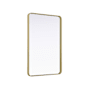 Elegant Lighting Remy 28"W x 42"H Rectangular Flat Medium Density Fiberboard (MDF) Framed Accent Mirror Brass