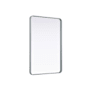 Elegant Lighting Remy 28"W x 42"H Rectangular Flat Medium Density Fiberboard (MDF) Framed Accent Mirror Silver