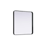 Elegant Lighting Remy 30" Square Flat Medium Density Fiberboard (MDF) Framed Accent Mirror Black
