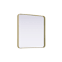 Elegant Lighting Remy 30" Square Flat Medium Density Fiberboard (MDF) Framed Accent Mirror Brass