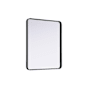 Elegant Lighting Remy 30"W x 36"H Rectangular Flat Medium Density Fiberboard (MDF) Framed Accent Mirror Black