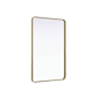 Elegant Lighting Remy 30"W x 48"H Rectangular Flat Medium Density Fiberboard (MDF) Framed Accent Mirror Brass