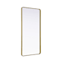Elegant Lighting Remy 30"W x 60"H Rectangular Flat Medium Density Fiberboard (MDF) Framed Accent Mirror Brass