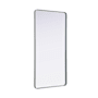 Elegant Lighting Remy 30"W x 60"H Rectangular Flat Medium Density Fiberboard (MDF) Framed Accent Mirror Silver
