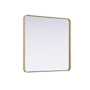 Elegant Lighting Remy 36" Rectangular Flat Medium Density Fiberboard (MDF) Framed Accent Mirror Brass