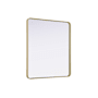 Elegant Lighting Remy 36"W x 40"H Rectangular Flat Medium Density Fiberboard (MDF) Framed Accent Mirror Brass