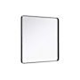 Elegant Lighting Remy 42" Square Flat Medium Density Fiberboard (MDF) Framed Accent Mirror Black