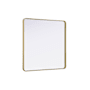 Elegant Lighting Remy 42" Square Flat Medium Density Fiberboard (MDF) Framed Accent Mirror Brass