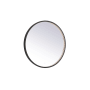 Elegant Lighting Pier 28" Diameter Modern Circular Aluminum Framed Bathroom Wall Mirror with LED Lighting Black