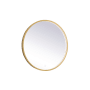 Elegant Lighting Pier 28" Diameter Modern Circular Aluminum Framed Bathroom Wall Mirror with LED Lighting Brass