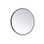 Elegant Lighting Pier 32" Diameter Modern Circular Aluminum Framed Bathroom Wall Mirror with LED Lighting Black