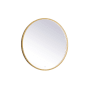 Elegant Lighting Pier 32" Diameter Modern Circular Aluminum Framed Bathroom Wall Mirror with LED Lighting Brass
