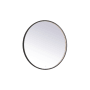 Elegant Lighting Pier 36" Diameter Modern Circular Aluminum Framed Bathroom Wall Mirror with LED Lighting Black