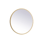 Elegant Lighting Pier 36" Diameter Modern Circular Aluminum Framed Bathroom Wall Mirror with LED Lighting Brass