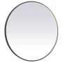 Elegant Lighting Pier 45" Diameter Modern Circular Aluminum Framed Bathroom Wall Mirror with LED Lighting Black