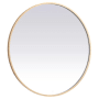 Elegant Lighting Pier 45" Diameter Modern Circular Aluminum Framed Bathroom Wall Mirror with LED Lighting Brass