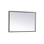 Elegant Lighting Pier 20" W x 40" H Modern Rectangular Aluminum Framed Bathroom Wall Mirror with LED Lighting Black