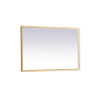 Elegant Lighting Pier 20" W x 40" H Modern Rectangular Aluminum Framed Bathroom Wall Mirror with LED Lighting Brass
