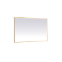 Elegant Lighting Pier 48" W x 30" H Modern Rectangular Aluminum Framed Bathroom Wall Mirror with LED Lighting Brass
