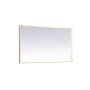 Elegant Lighting Pier 60" W x 36" H Modern Rectangular Aluminum Framed Bathroom Wall Mirror with LED Lighting Brass