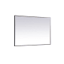 Elegant Lighting Pier 60" W x 42" H Modern Rectangular Aluminum Framed Bathroom Wall Mirror with LED Lighting Black