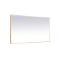 Elegant Lighting Pier 72" W x 42" H Modern Rectangular Aluminum Framed Bathroom Wall Mirror with LED Lighting Brass